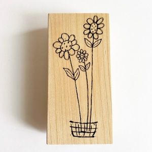 Great Impressions Flower Wood Rubber Stamp